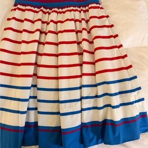 Maeve Skirt with Red and Blue Stripes